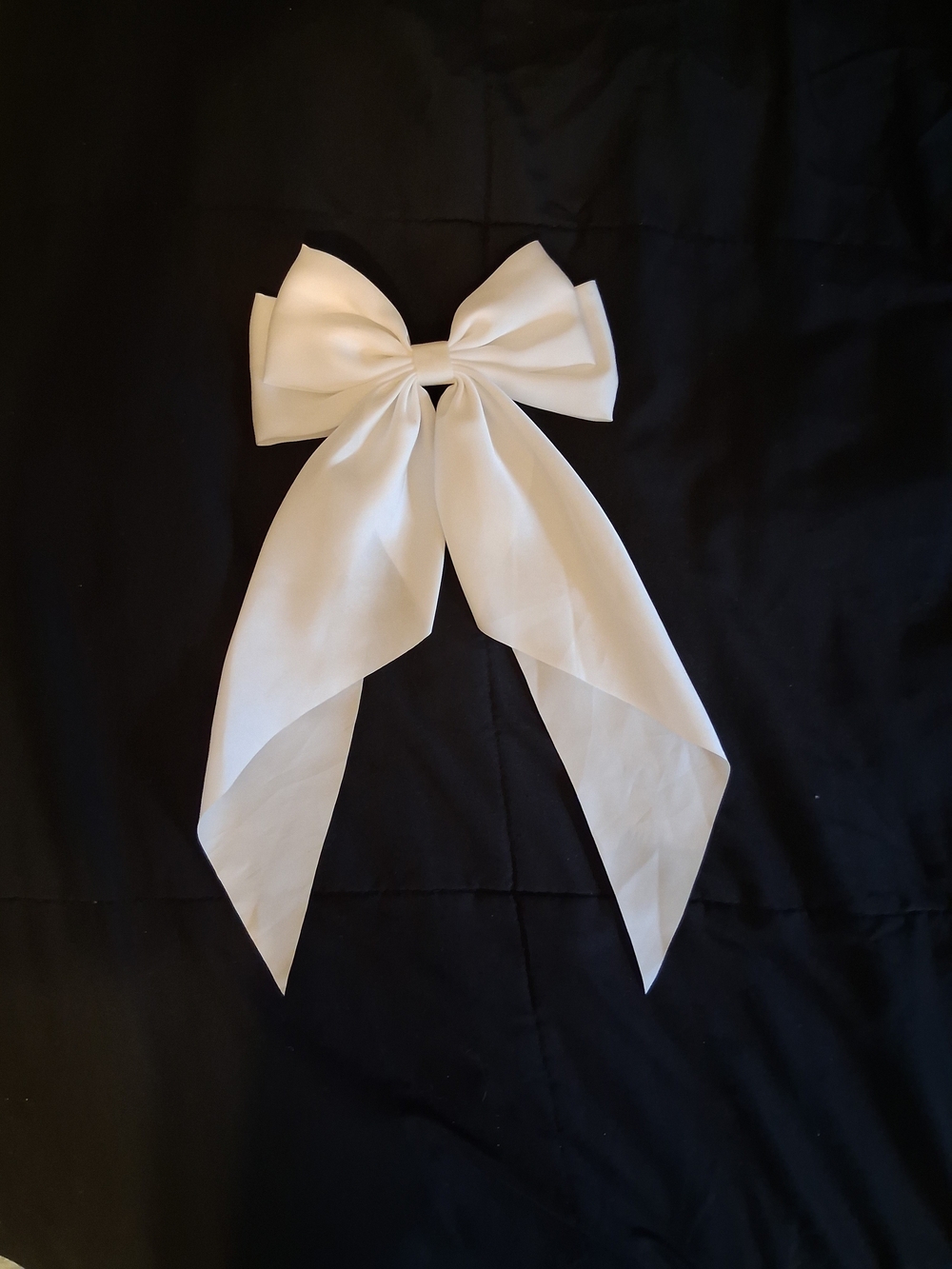White Ribbon Hair Bow for Women